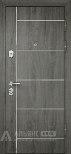 Алюминиевая входная грей дверь для загородного дома №41 внешняя - фото