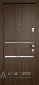 Стальная коричневая дверь со сварной коробкой и врезным замком №6 внутренняя - фото