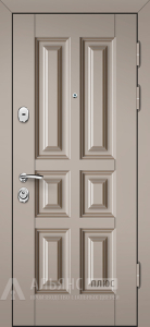 Филенчатая дверь теплого цвета со стандартной отделкой внутри №4 внешняя - фото