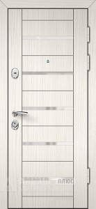 Входная дверь в коттедж в стиле Модерн сандал белый с тремя петлями №20 внешняя - фото