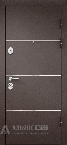 Фото «Металлическая входная дверь с зеркалом антик медный №1»