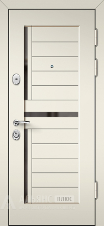 Фото «Металлическая дверь с зеркалом белая для прихожей №15»